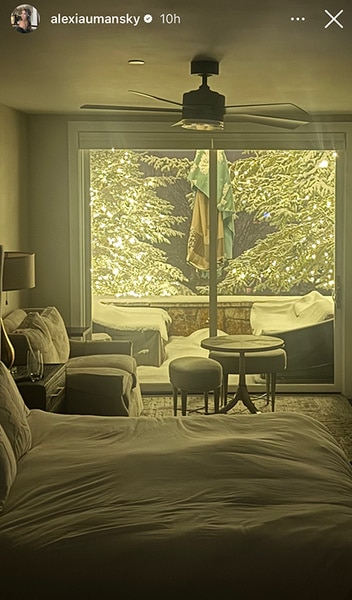 Alexia Umansky's bedroom in her family's Aspen home.