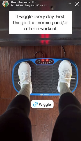 A wiggle machine with Briana Culberson's sneakers on it.