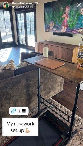 Briana Culberson's work desk and walking pad in her home