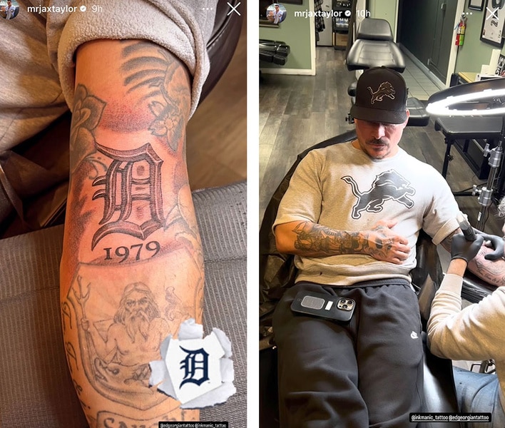 A series of Jax Taylor getting his new tattoo