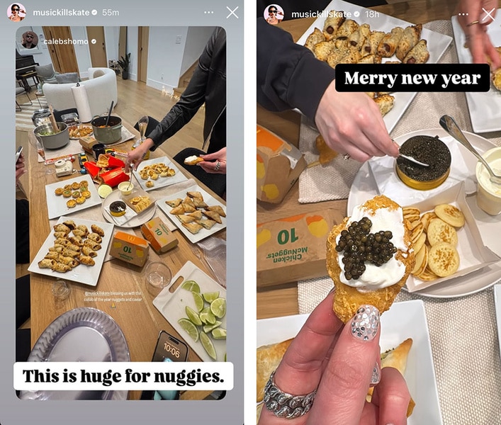 A series of Katie Maloney' Food at her NYE party