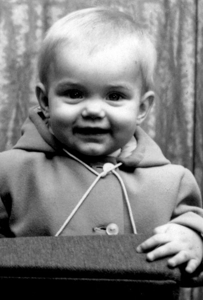 Yolanda Hadid smiling as a little baby