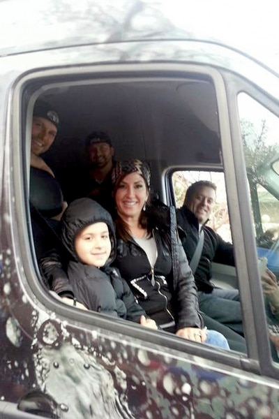 Jacqueline Laurita, husband Chris and son Nicholas in a car with other friends
