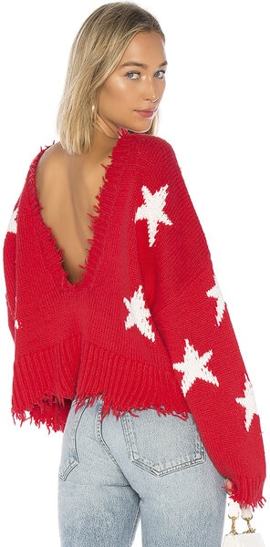 Wildfox red 2025 star sweater