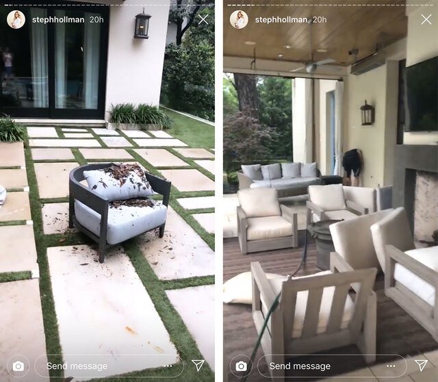 Stephanie Hollman Rescued Chairs From River Instagram Stories Style   Stephanie Hollman Storm Chair Hunt 1 