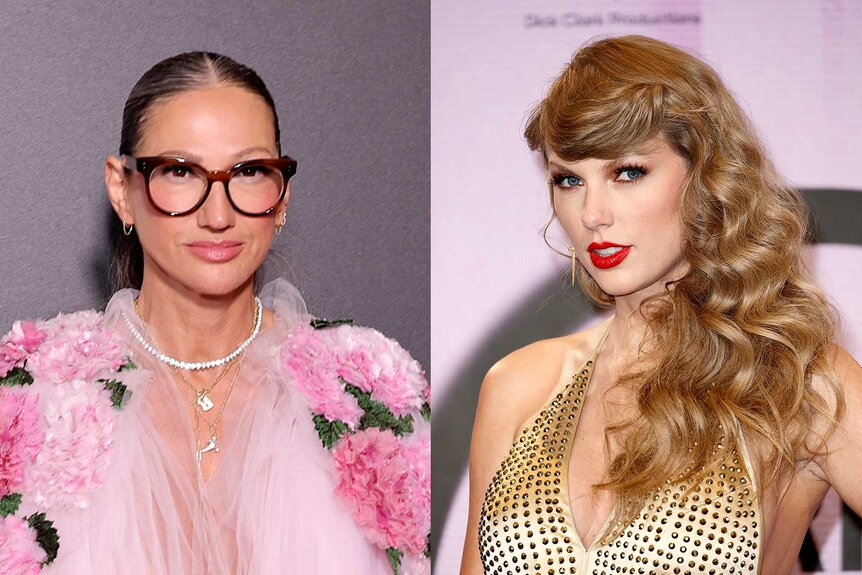 A split image of Jenna Lyons from RHONY and Taylor Swift