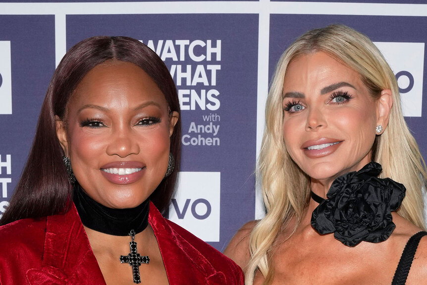 Garcelle Beauvais and Alexia Nepola posing together at the WWHL step and repeat in New York City.