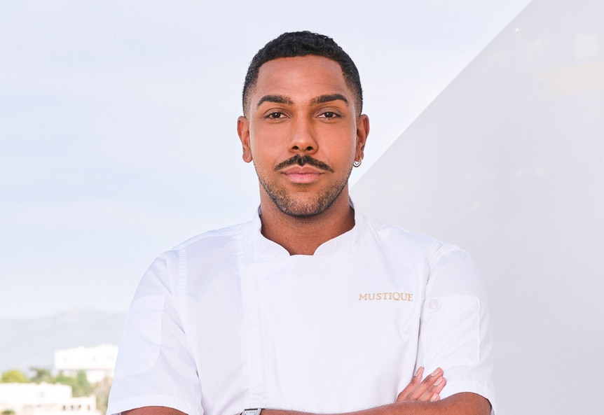 Johnathan Shillingford wearing his chefs uniform for his yachting role
