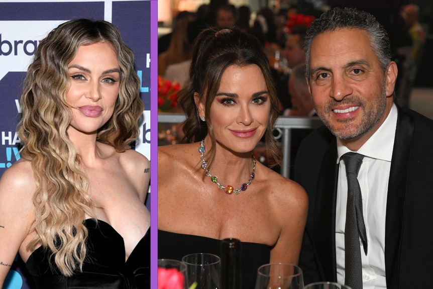 A split featuring Lala Kent, Kyle Richards, and Mauricio Umansky.