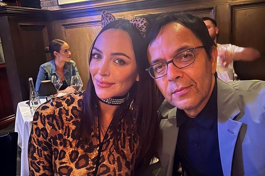 Farrah Brittany with her father Guraish Aldjufrie at a restaurant together.