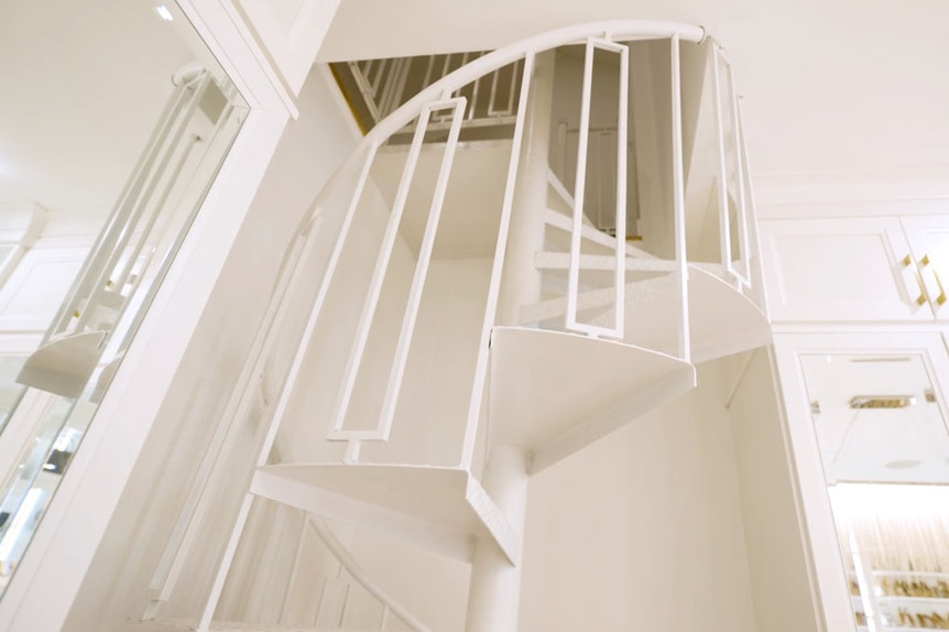 The stairs in Melissa Gorga's closet.