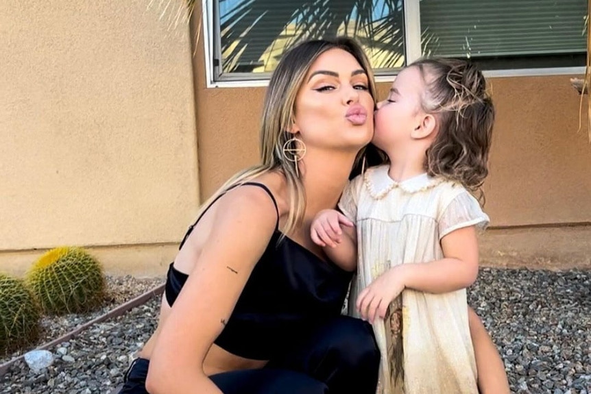 Lala Kent with her daughter Ocean Kent Emmett outside together.