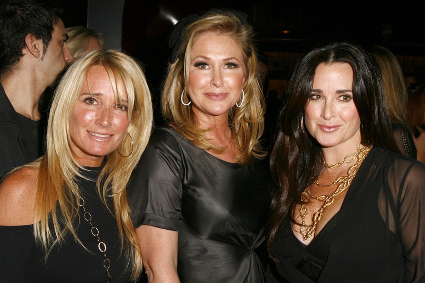 Kyle Richards, Kathy Hilton, and Kim Richards posing together