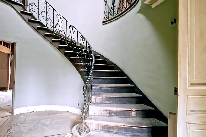 The staircase inside Josh Flagg's home