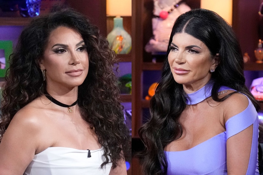 Split of Jennifer Aydin and Teresa Giudice at Watch What Happens Live.