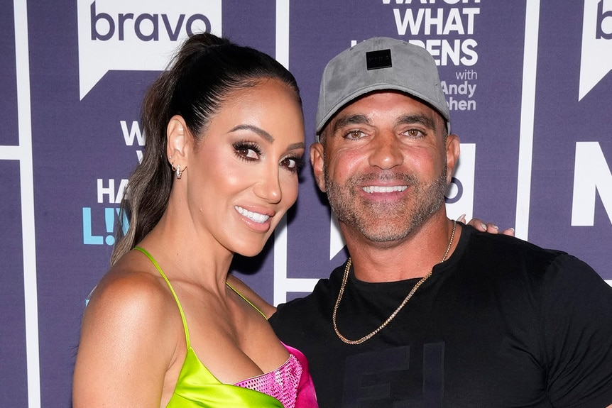 Melissa and Joe Gorga on the WWHL step and repeat.