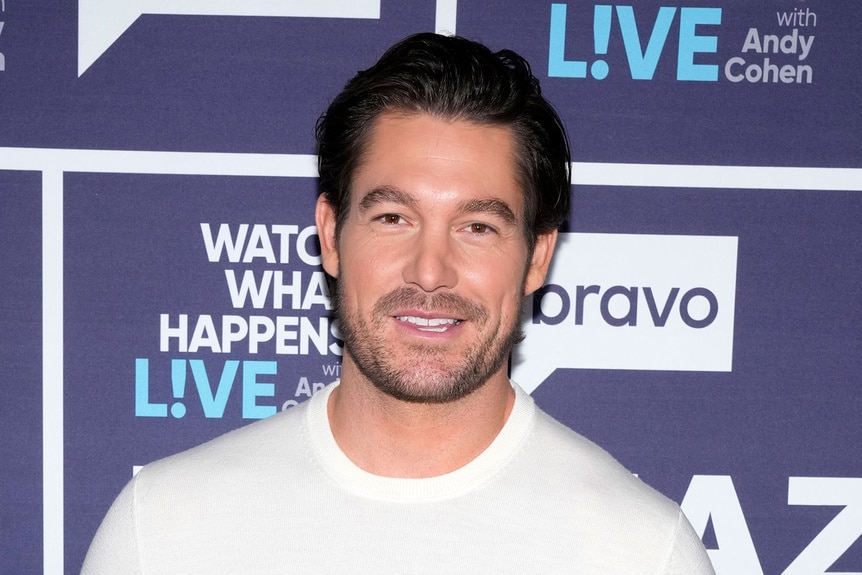 Craig Conover in front of the step and repeat at Watch What Happens Live in NYC