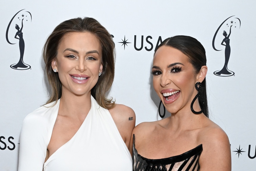 Lala Kent and Scheana Shay at the 73rd annual Miss USA Pageant at Peacock Theater on August 4, 2024 in Los Angeles, California.