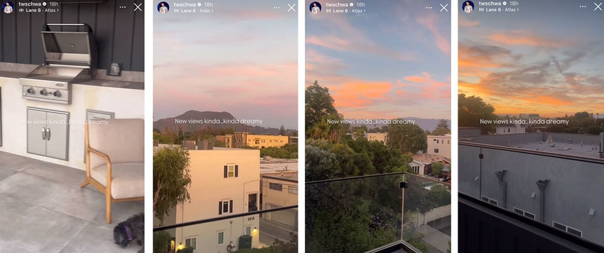 A series of views from Tom Schwartz's new apartment