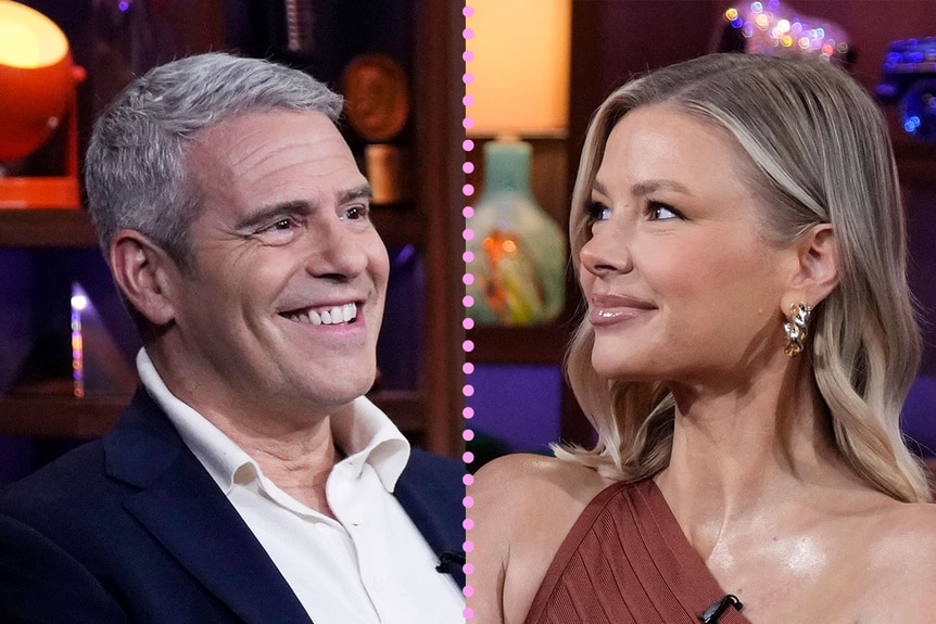 A split of Ariana Madix and Andy Cohen.