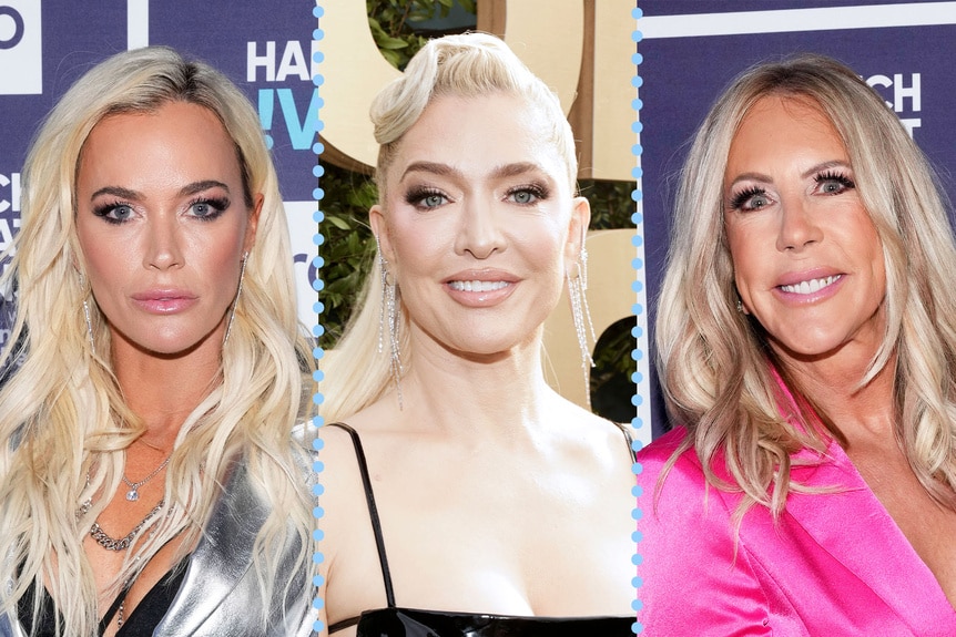 A split of Erika Jayne, Vicki Gunvalson, Teddi Mellencamp.