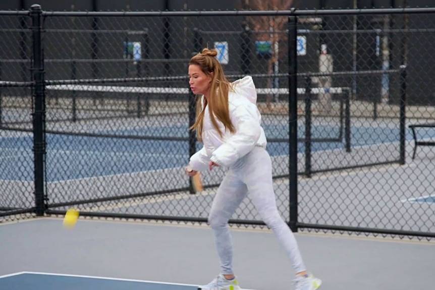 Britani Bateman playing pickleball in Salt Lake City