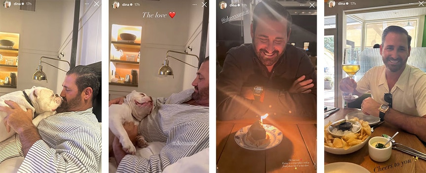 A split of Dina Manzo celebrating Dave Cantin's birthday.