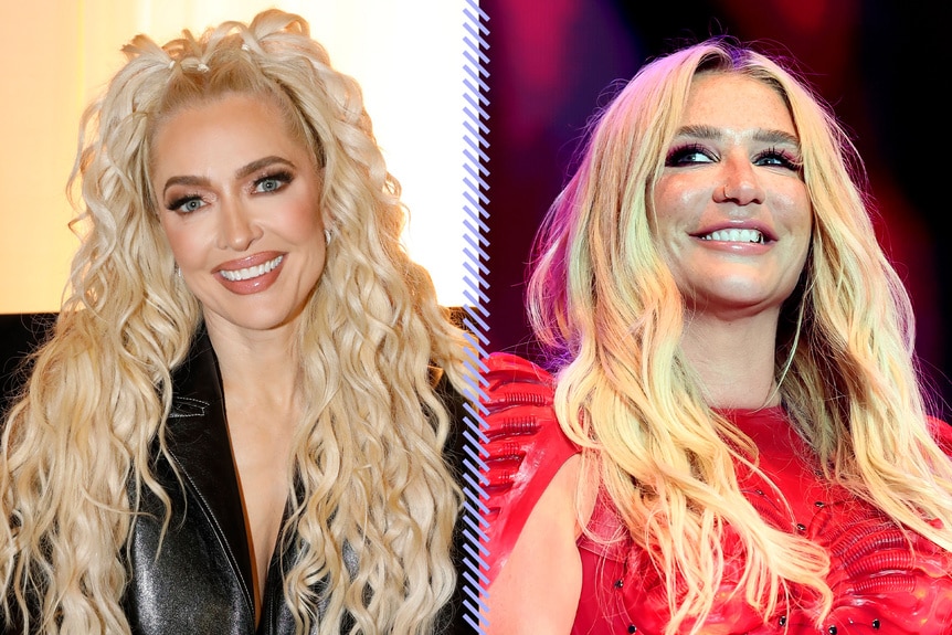 Split of Erika Jayne at Bravocon and Kesha performing on stage