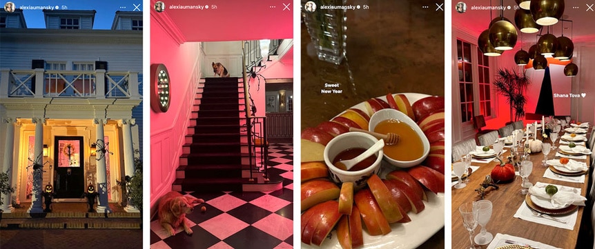 A series of Kyle Richards' home decorations for Rosh Hashanah.