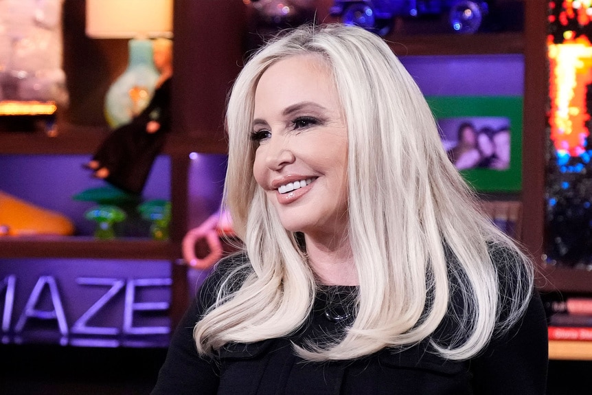 Shannon Beador smiling at the Watch What Happens Live clubhouse in New York City.