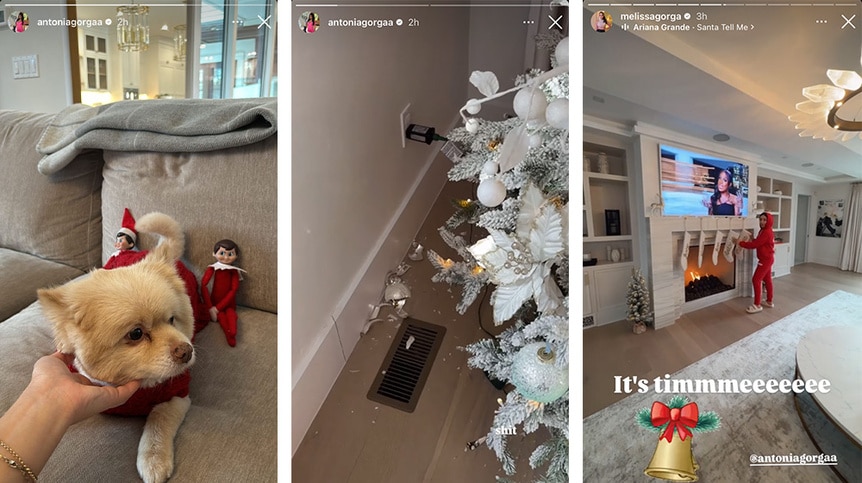 A split of the decorations in Melissa Gorga's home.