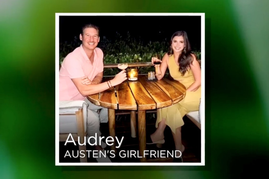 Austen Kroll and his girlfriend, Audrey, sitting at a table together