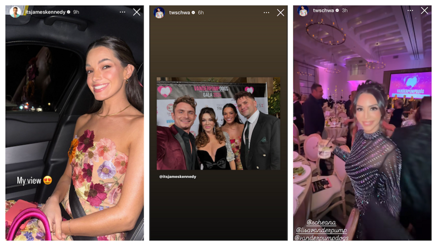 Vanderpump Rules James Kennedy, Scheana Shay, Ally Lewber, Tom Schwartz attend Lisa Vanderpump's gala