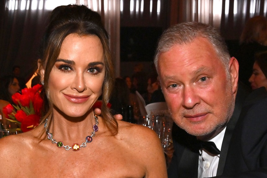 Kyle Richards and Paul Kemsley attends Elton John AIDS Foundation 31st Annual Academy Awards Viewing Party