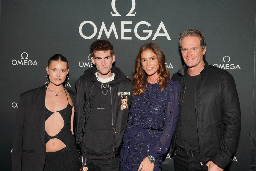 Lexi Wood, Presley Gerber, Cindy Crawford and Rande Gerber during the Haute Living Celebrates Cindy Crawford party