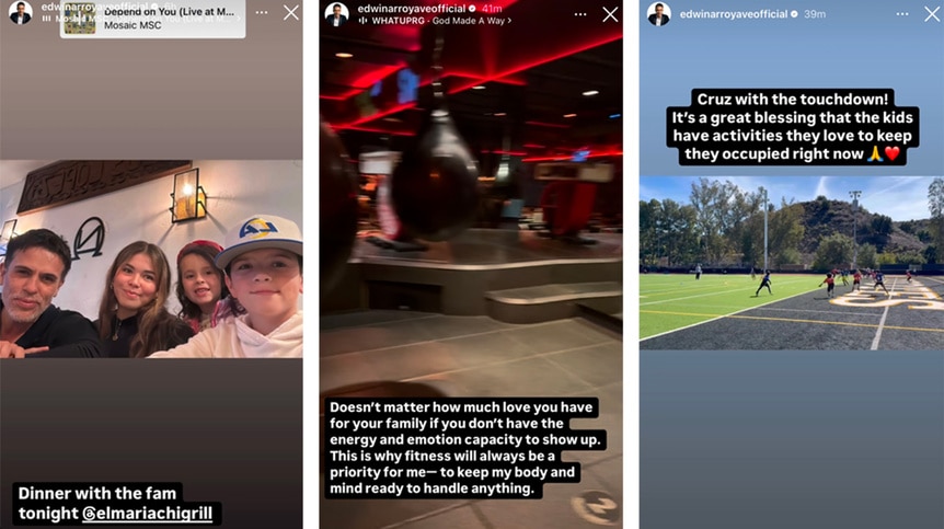 Edwin Arroyave posts photos of his kids to his Instagram Story.