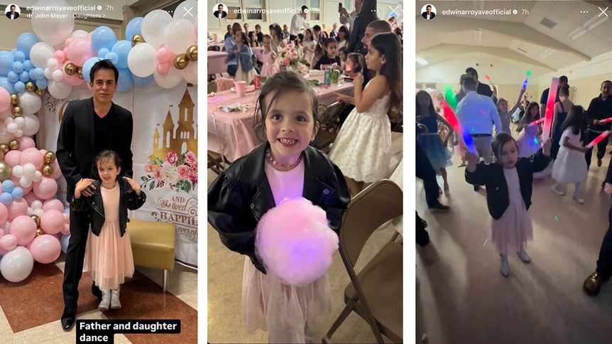 Edwin Arroyave and his daughter, Dove Arroyave, at a daddy daughter dance.