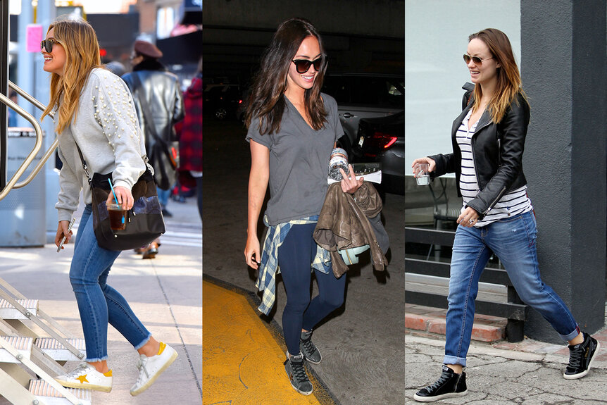 Celebrities golden goose sneakers on sale